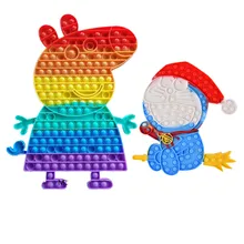 

Pop It Fidget Toys Peppa Pig Doraemon Rainbow Bubble Push Antistress Children Simple Dimple Toy Relieve Autism Kids Girl Gift
