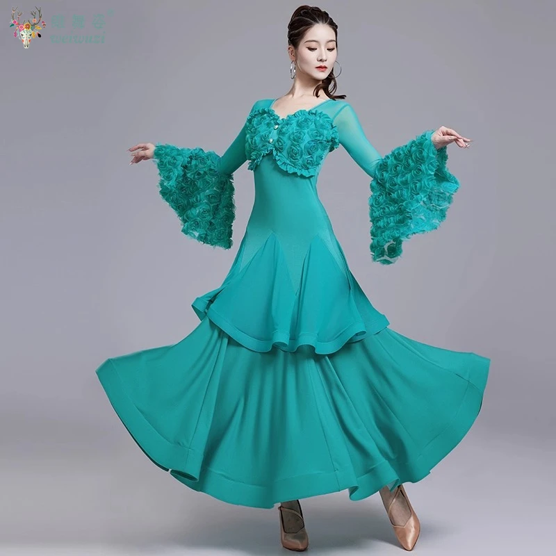 Social Ballroom Dance Costumes Women Sexy and Elegant Performance Dresses  Modern Dancing Tango Waltz Foxtrot Competition Dress