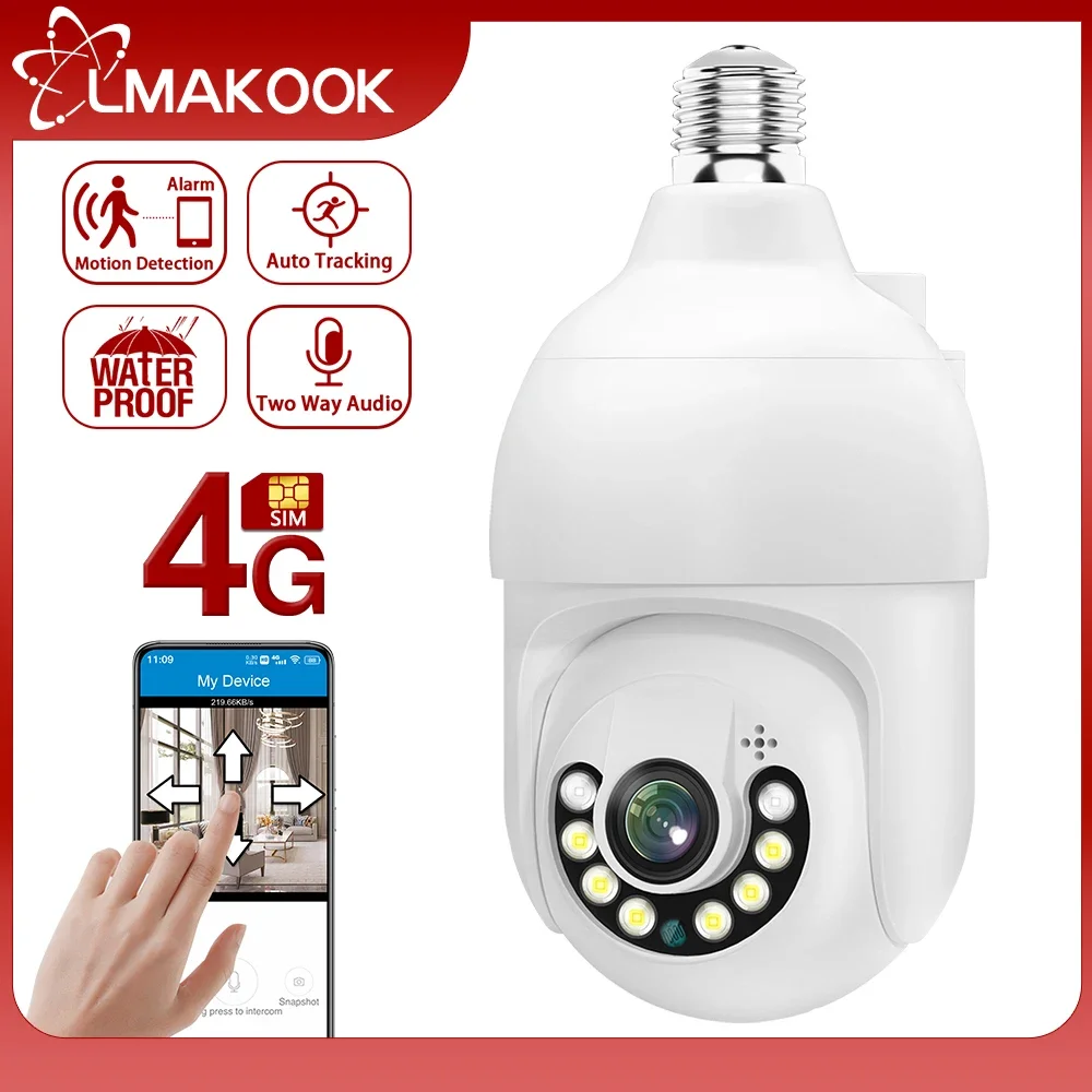 

Камера видеонаблюдения LMAKOOK 5 МП, E27, 4G, PTZ
