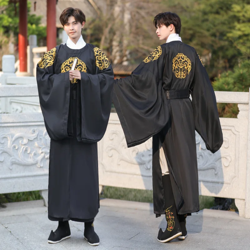 

Hanfu Kimono Red Black Man Tang Dynasty Dress Robe Handsome Ancient Chinese Style Wuxia Costume Fashion Role Play Cosplay