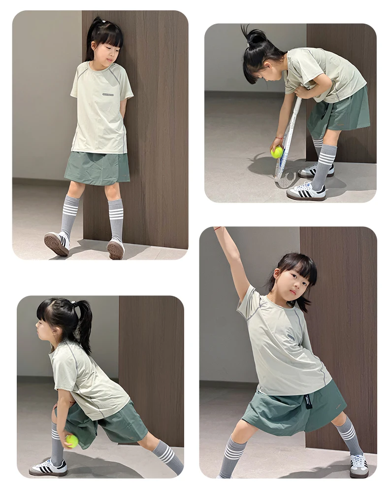 Boys Sports Wear Clothes Girls Sportswear for Kids T-shirt Toddler 4 to 12 Years Mesh Breathable Blue Pink Tees 14 S03f8b786e1844a8d91f531b1e0c04daeJ