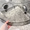 No-Drill Clear Wall Caddy, Light Luxury Style Glacier Pattern Suction Cup Shelf, Drill-Free, Removable, Multifunctional Triangle 1