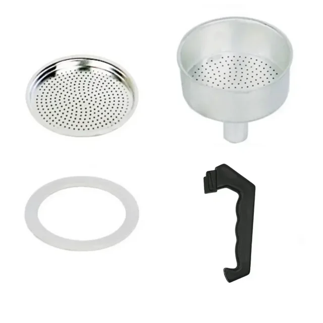 Espresso Coffee Moka Pot Rubber Ring Handle Gasket Funnel Filter Set For Cups Moka Pot Espresso Coffee Makers Parts 1