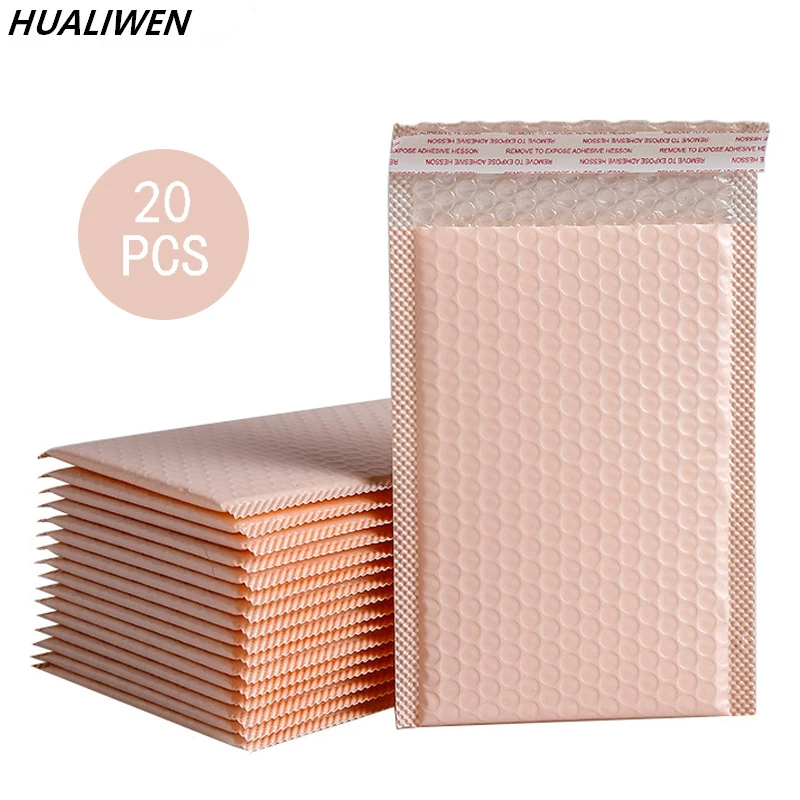 20 Stück rosa Poly Bubble Mailer gepolsterte Umschläge Bulk Bubble Lined Wrap Poly mailer Taschen für den Versand Verpackung Maile Self Seal