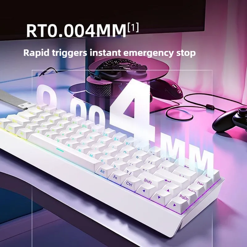 Mer68 Pro 마그네틱 스위치 키보드 유선 핫 스왑 가능 8000Hz 빠른 트리거 RT0.001mm RGB 게이머 용 낮은 대기 시간 게임용 키보드