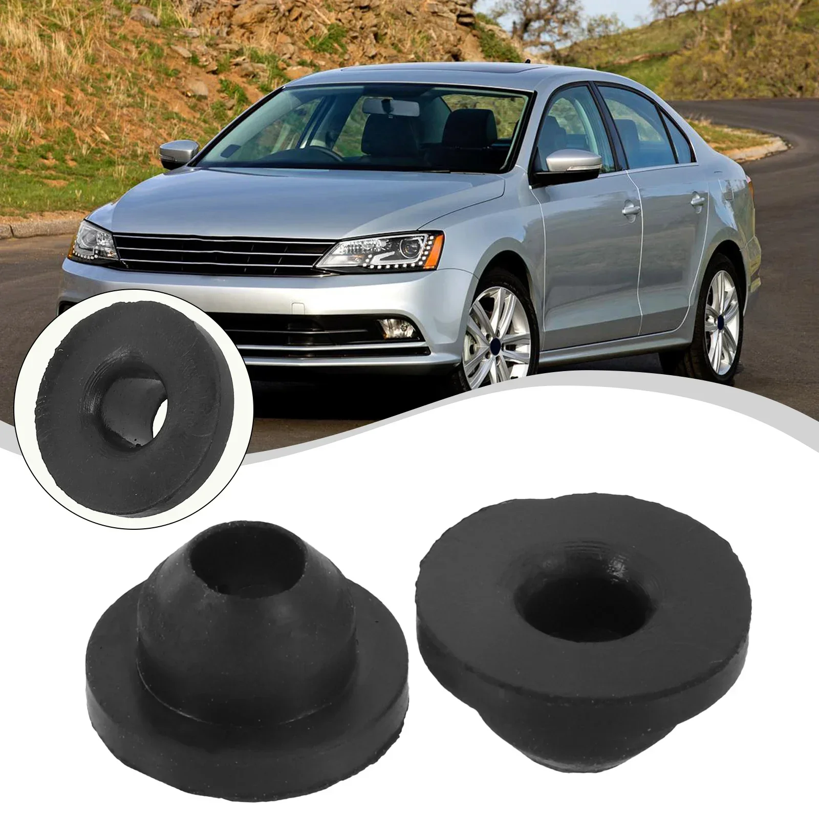Washer Bottle Pump Grommet 2PCS Washer-Bottle Pump Rubber Grommet A1239973681 For Passat For Opel Vauxhall 443955465 Car-Accessories-Tools
