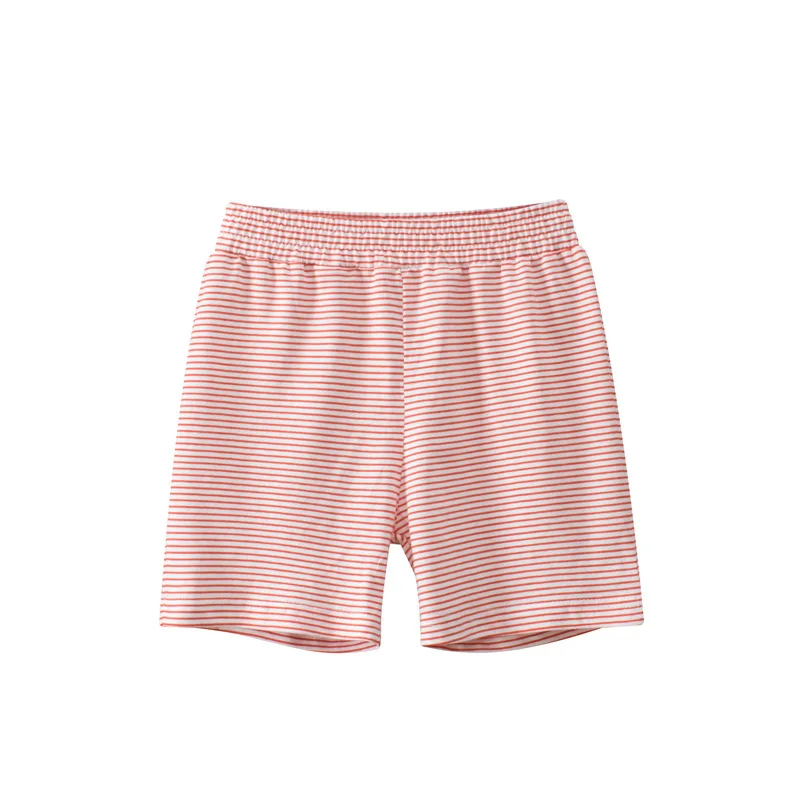 Summer New Pinstripe Print Shorts for Boys Elastic Waist Short Pants Children's Clothing Beach Sports Cotton Kids Outfit