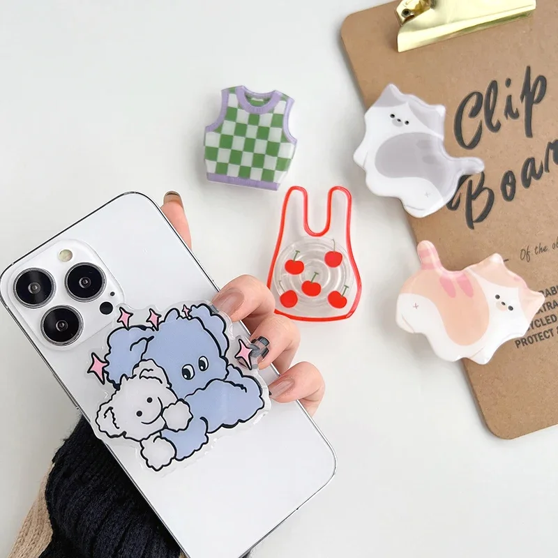 Korean Cute Flower Puppy Dog Phone Grip & Stand Accessory