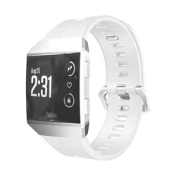 BEHUA Sport Silicone Replacement Watchband Bracelet - Fitbit ionic (White)