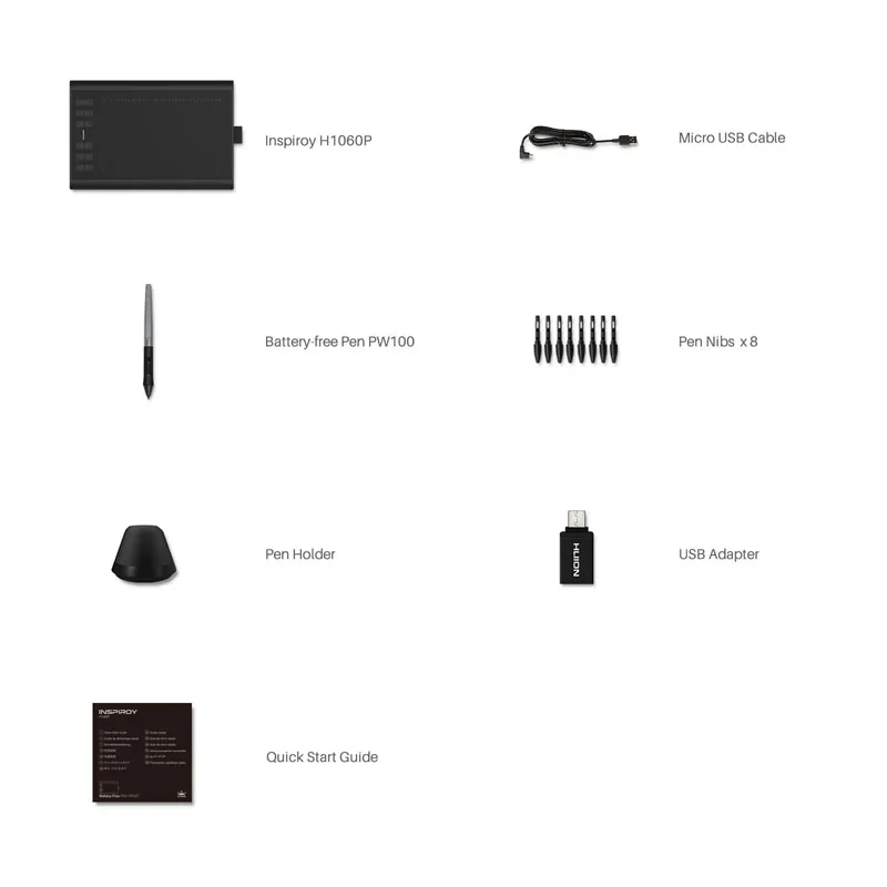 HUION Inspiroy H1060P Graphics Drawing Tablet with 8192 Pressure Sensitivity Battery-Free Stylus and 12 Customized Hot Keys, 10 - Image 6