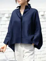 VONDA 2024 Fashion Women Shirts Autumn Long Sleeve Elegant Blouse OL Style Tunic Tops Oversized Casual Solid Loose Party Blusas - Image 5