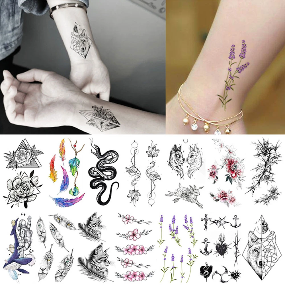 Creative Small Fresh Tattoo Stickers Black and White Color Disposable Tattoo  Stickers Arm Body Butterfly Moon Tattoo Stickers| | - AliExpress