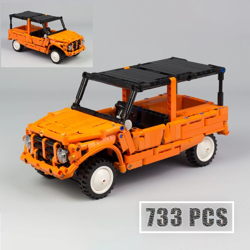 

NEW Mehari Orange 733PCS MOC-29654 Model Buiding Kit Block Self-locking Bricks Birthday Christmas Gift