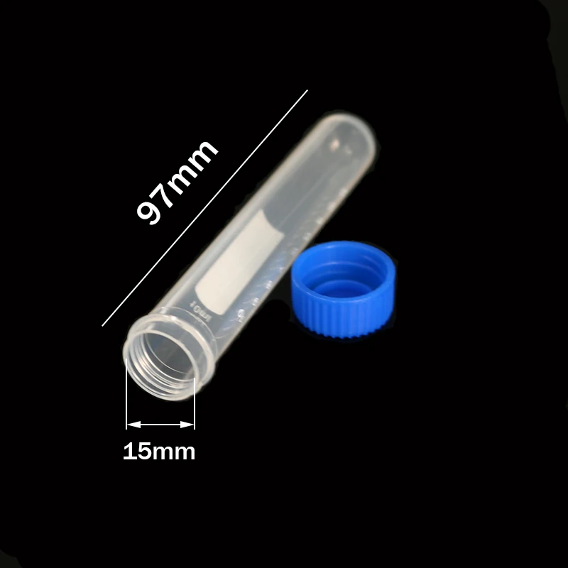 Screw Blue Cap Round Bottom Centrifugal Test Tube 50ML/15ML/10ML Laboratory Sample Analysis Bottle Reagent Bottle 10pcs plastic test tubes centrifuge tube