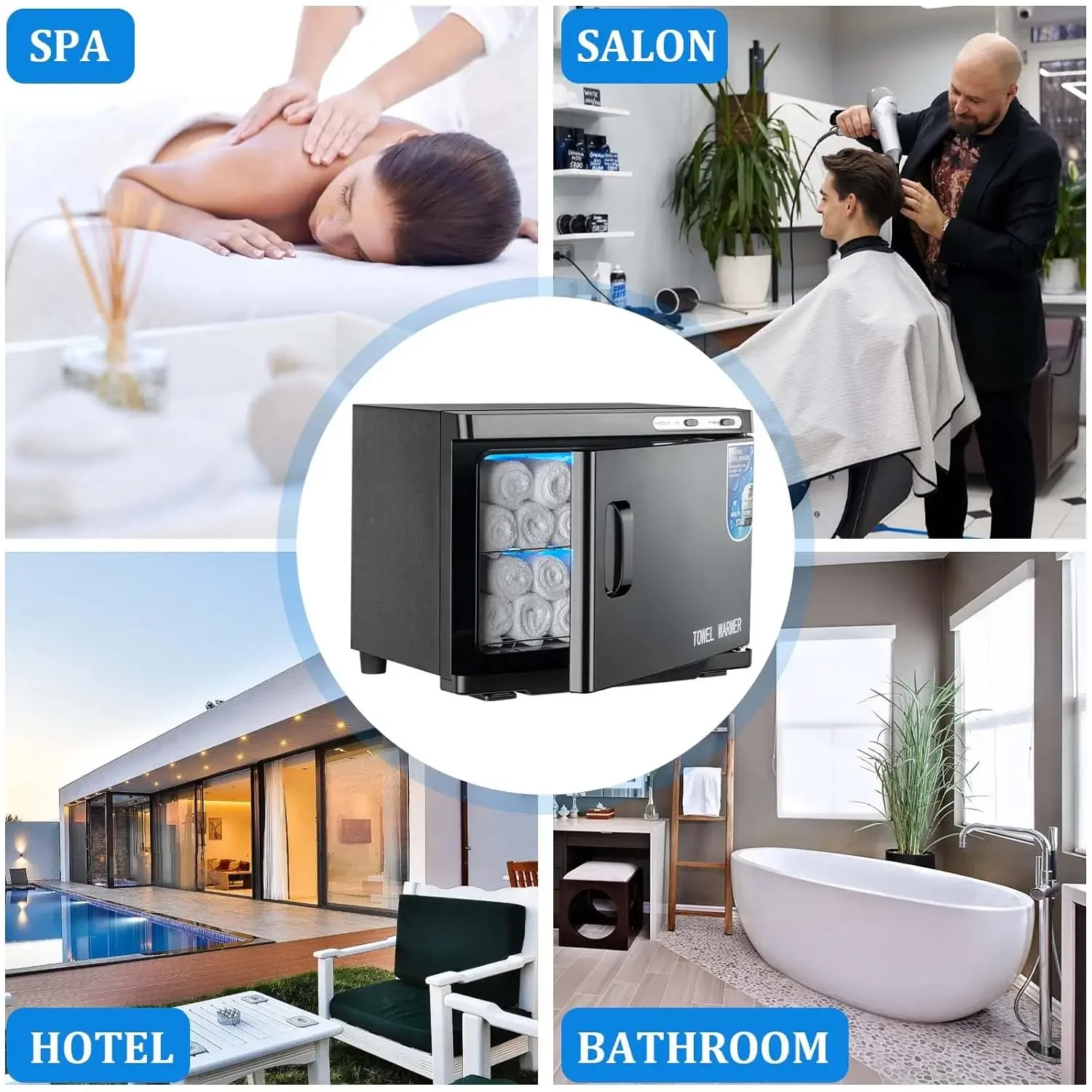 Warmer Cabinet with LED Light - JXSDLIY 23L Large Capacity Towel Cabinet for Bathroom 2-in-1 Professional Hot Towel Wa 5