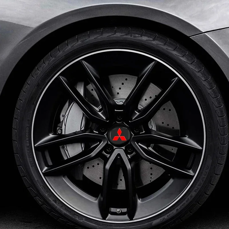 4 قطعة تصفيف السيارة محور عجلات مركز قبعات ملصقات حافة شارة غطاء لميتسوبيشي Asx لانسر أوتلاندر باجيرو Ralliart اكسسوارات