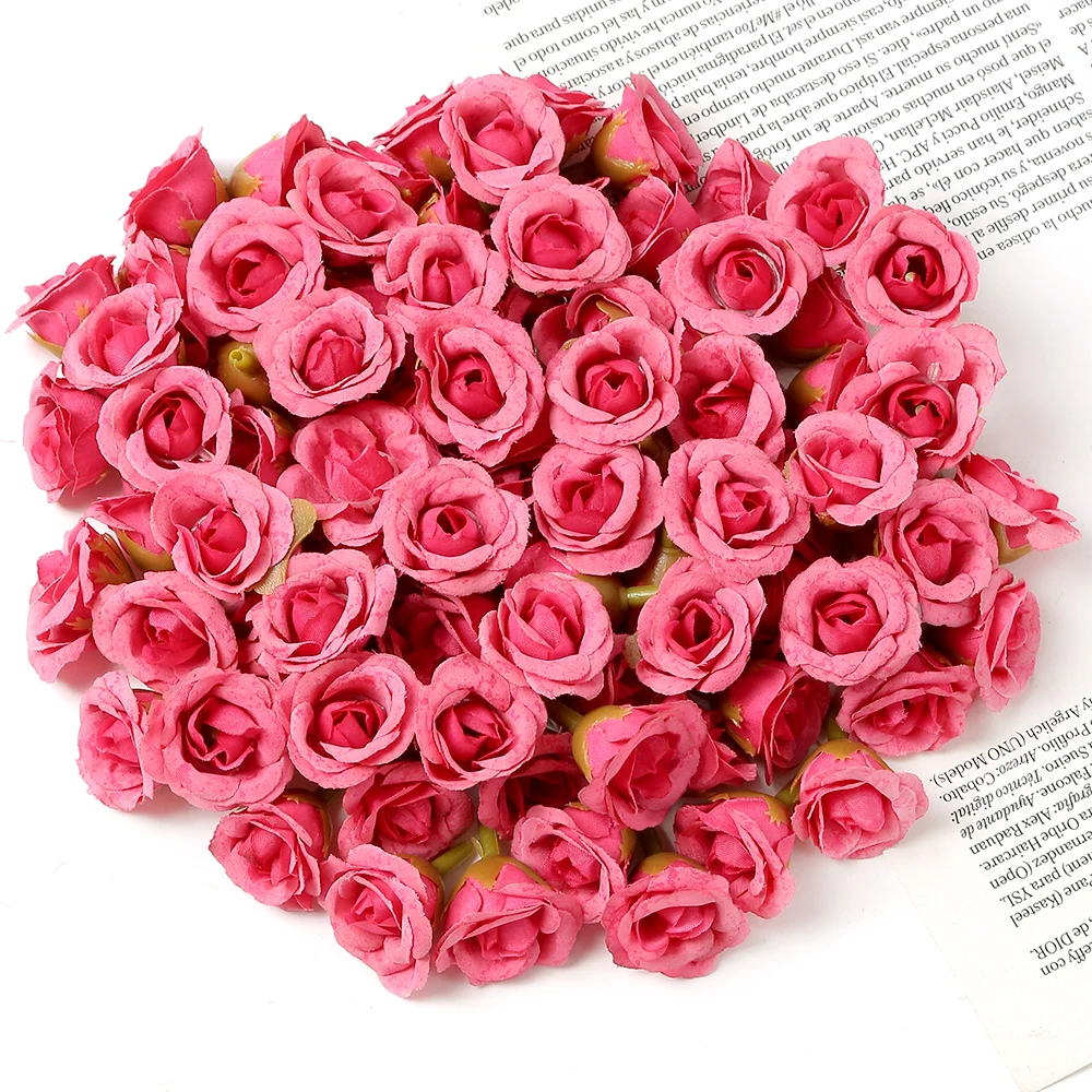 thumbnail image 1 of 20 piezas de 2 cm de mini rosas artificiales para decoración del hogar, decoración de bodas, flores falsas, corona de bricolaje, álbum de recortes, regalos, accesorio, 1 of 5