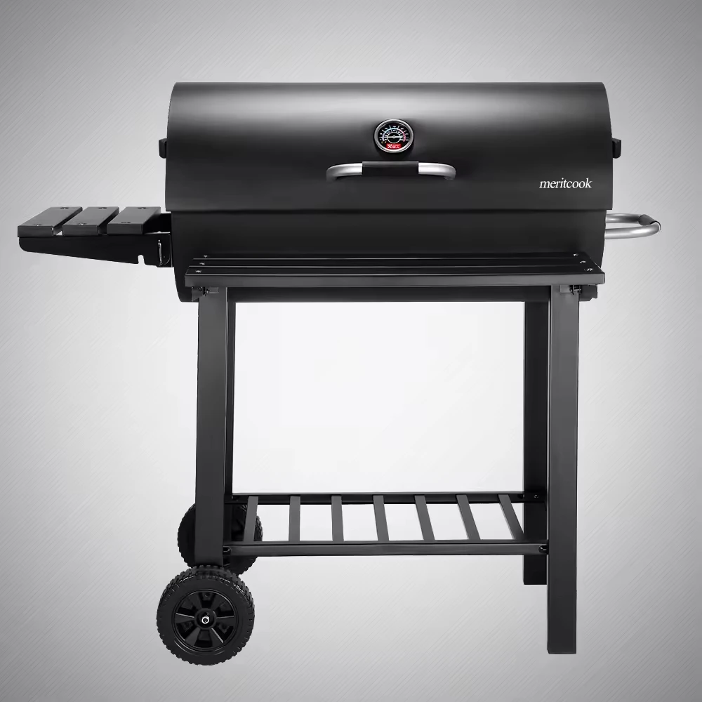 Premium SS304 Grid BBQ Grill - Foldable Portable Cart Smoker with Charcoal Tray, for Outdoor Garden Backyard, Heavy-Duty