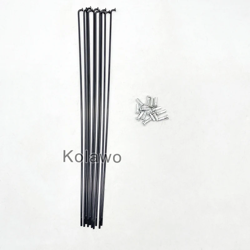 Bicycle Spokes 25Pcs 13G Bicycle Spokes With Nipples Black Steel Mountain/Road Bike 2.3mm High Strength Electric
