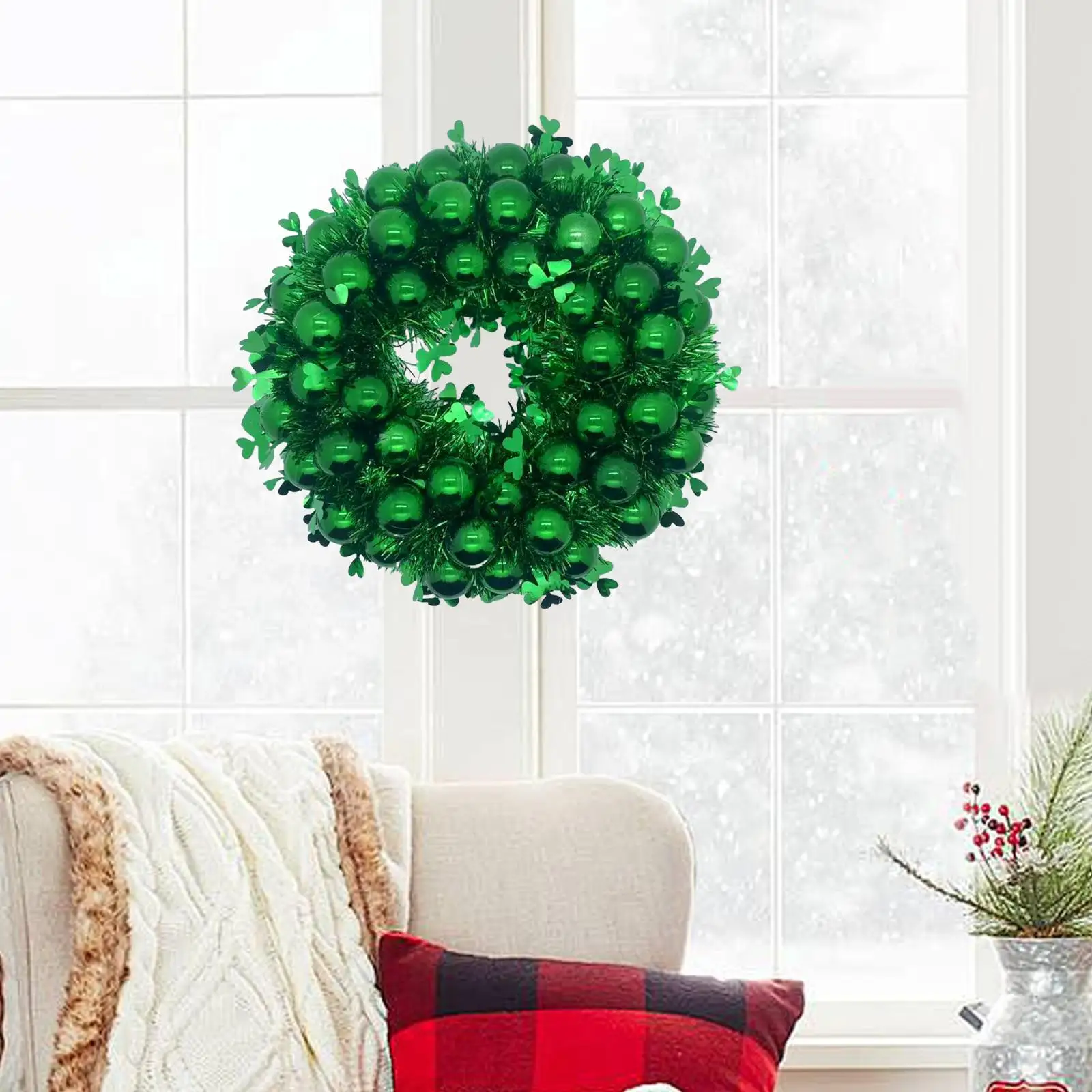 ST. Patrick`s Day Wreath Wall Hanging Ornament Decoration Front Door Hanging Wreath for Wedding Festival Garden Wall Farmhouse