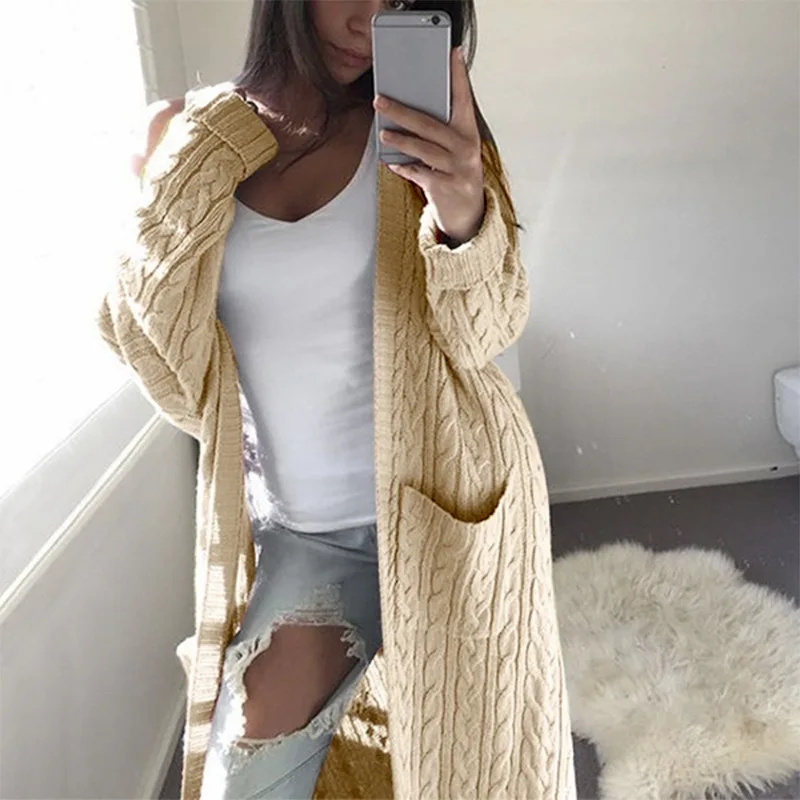 

Women Ladies Winter long Sleeve Casual Loose Knitted Sweater Jumper Coat Tops