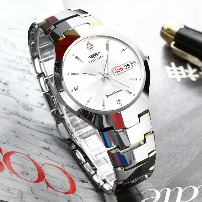 Ladies watch, niche simple double calendar high-value quartz watch