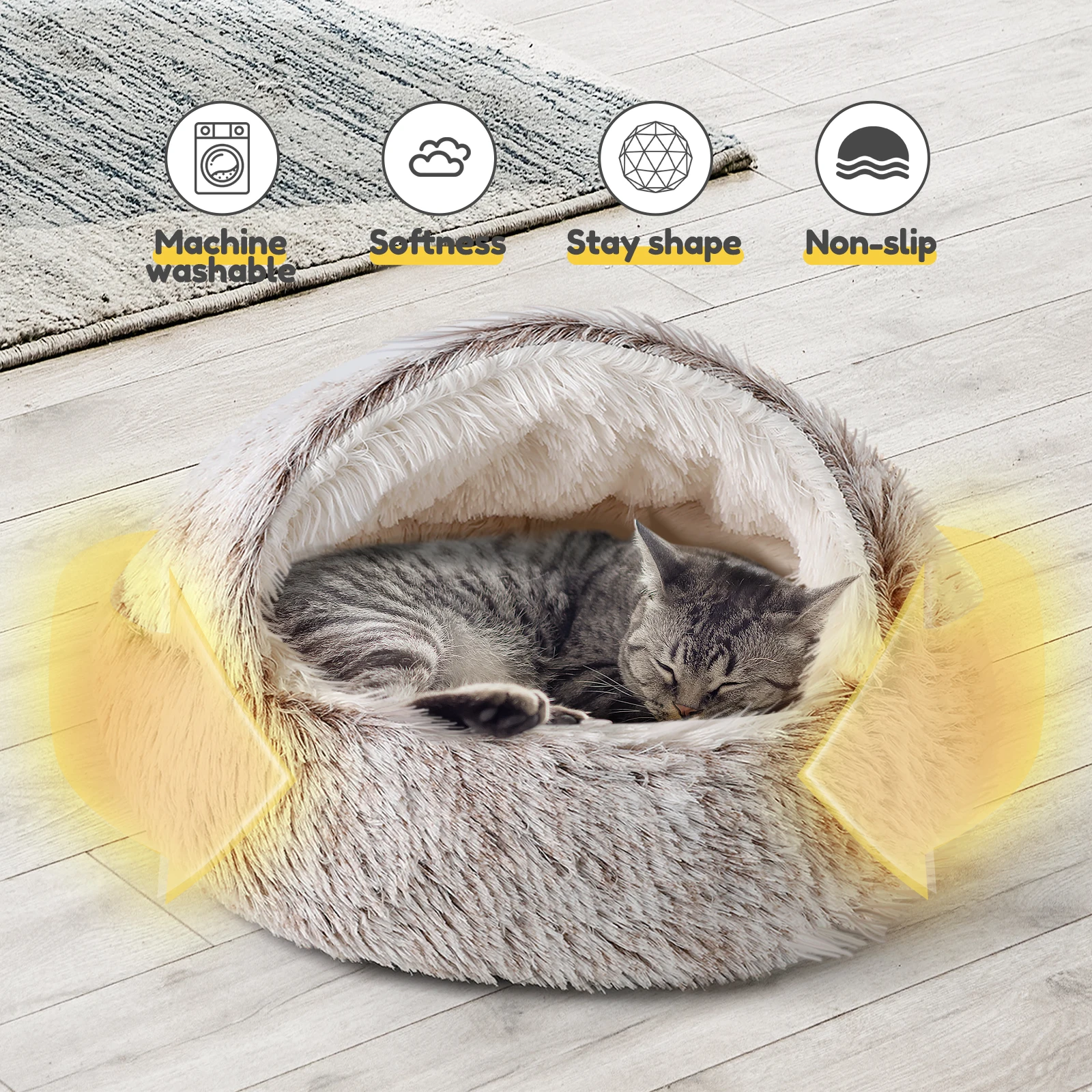 21'' Pet Cat Dog Lovely Cat Beds Nest Soft Comfortable Semi-enclosed Nest Kennel indoor Pet house Supplies for to Rest