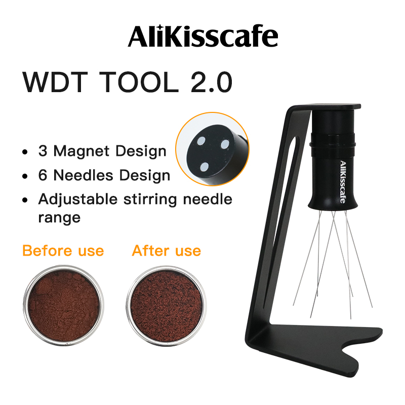 Coffee Needle Distributor WDT Tools 2.0 Adjustable Stirrer Magnetic Powder Leveler For Portafilter Espresso Accessories Barista