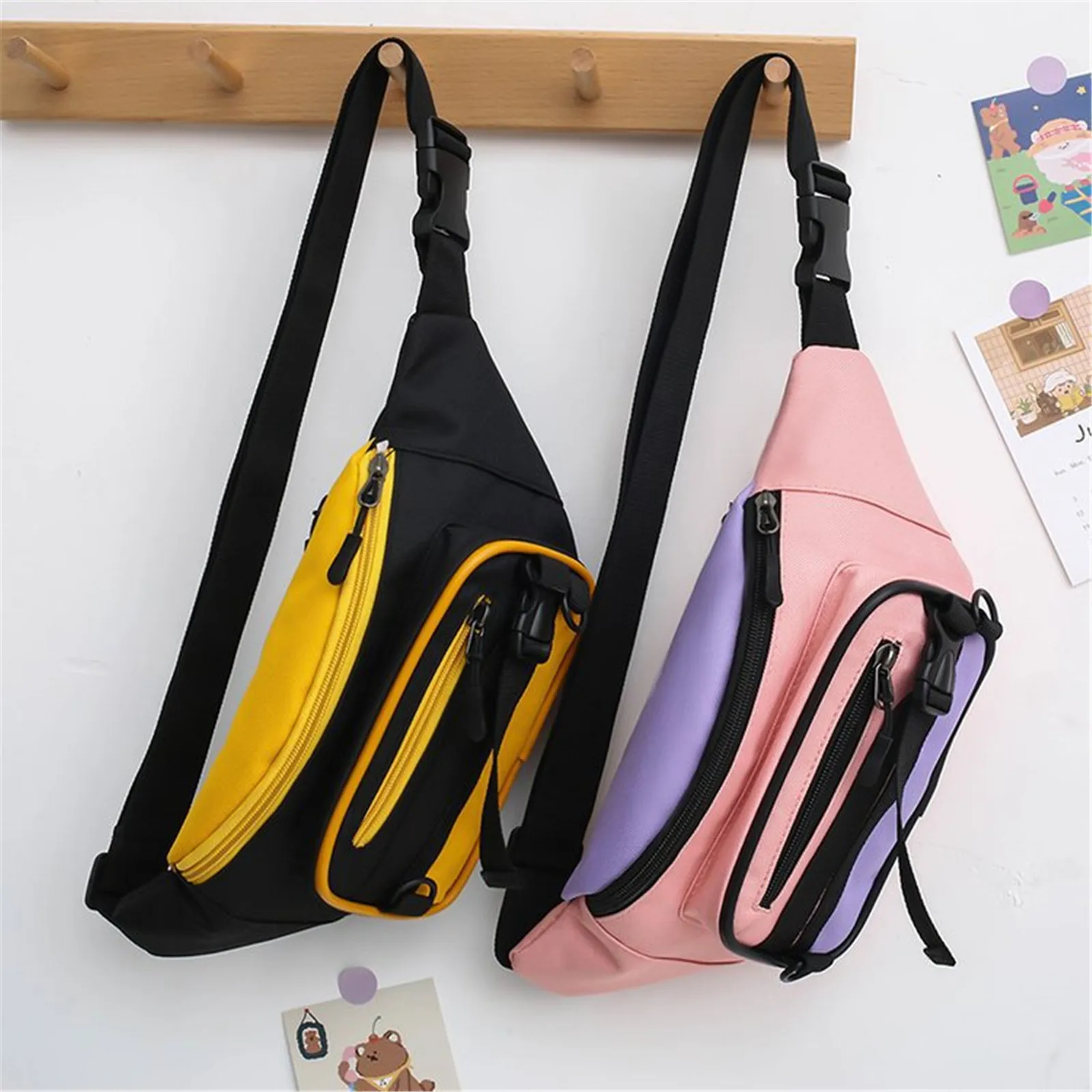 

Waist Bag Women's Fanny Pack Waist Packs Leisure Canvas Bum Package Banana Messenger Bags New Zipper Hip Hop Bag Shoulder Pack