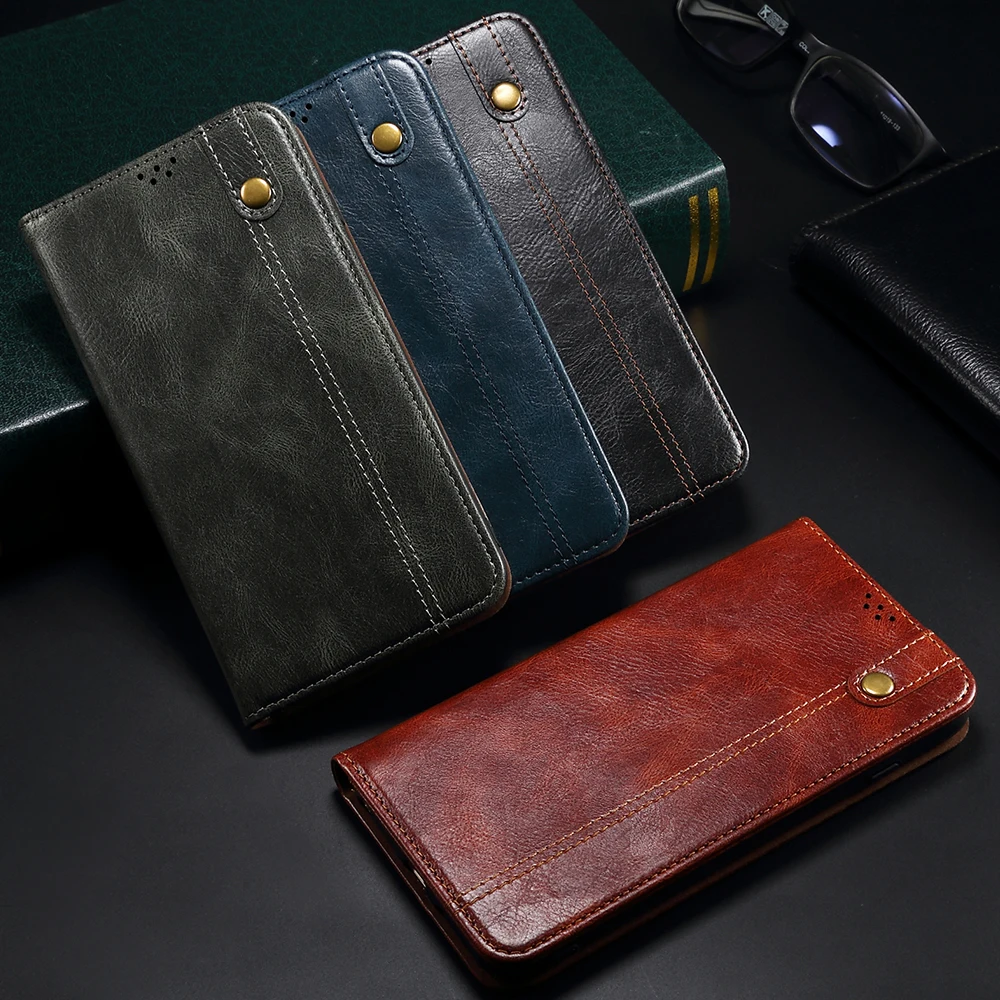 Luxury Leather Flip Wallet Case with Card Slot and Magnetic Stand - Premium Protective Phone Cover