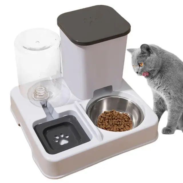 2 in 1 Automatic Pet Feeder Cat Feeder and Water Dispenser Portable Automatic Feeders Non-Slip Pet Bowl Pet Supplies for Cat Dog 1