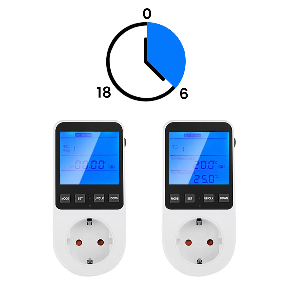 Controlador de temperatura multifuncional, soquete do temporizador,
