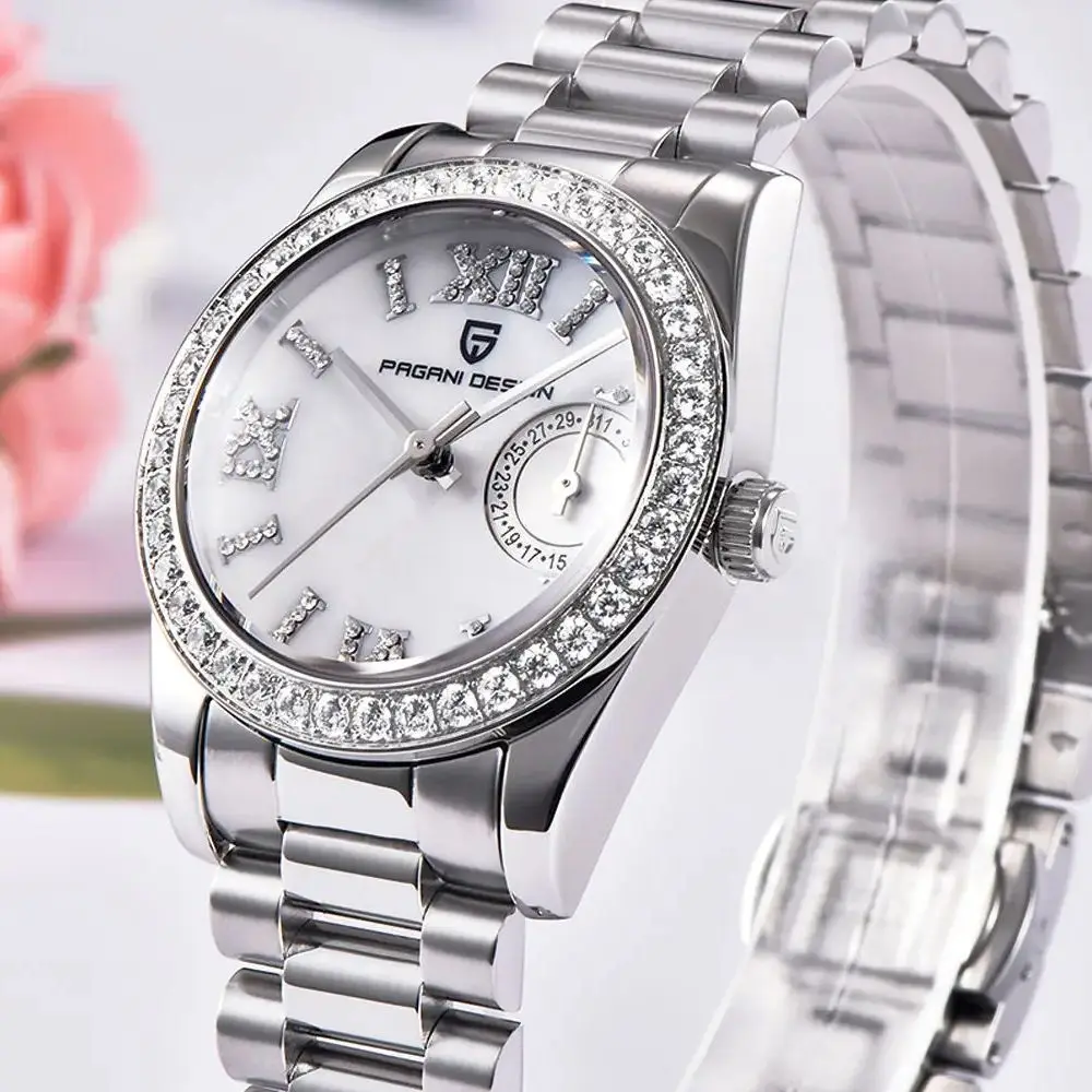 PAGANI DESIGN 2023 New Women Quarzo Elegant Luxury Fashion Watches  Sapphire Stainless Steel Divers Waterproof Watch For Women