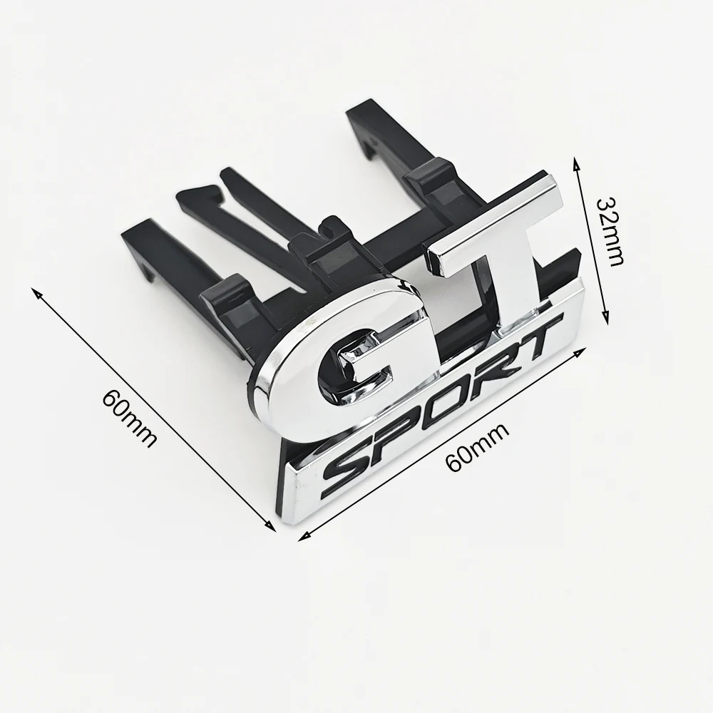3D ABS 로고 GT 스포츠 엠블럼 자동차 전면 그릴 배지 스티커 폭스바겐 VW 폴로 골프 5 6 MK5 파사트 B5 투란 보라 액세서리