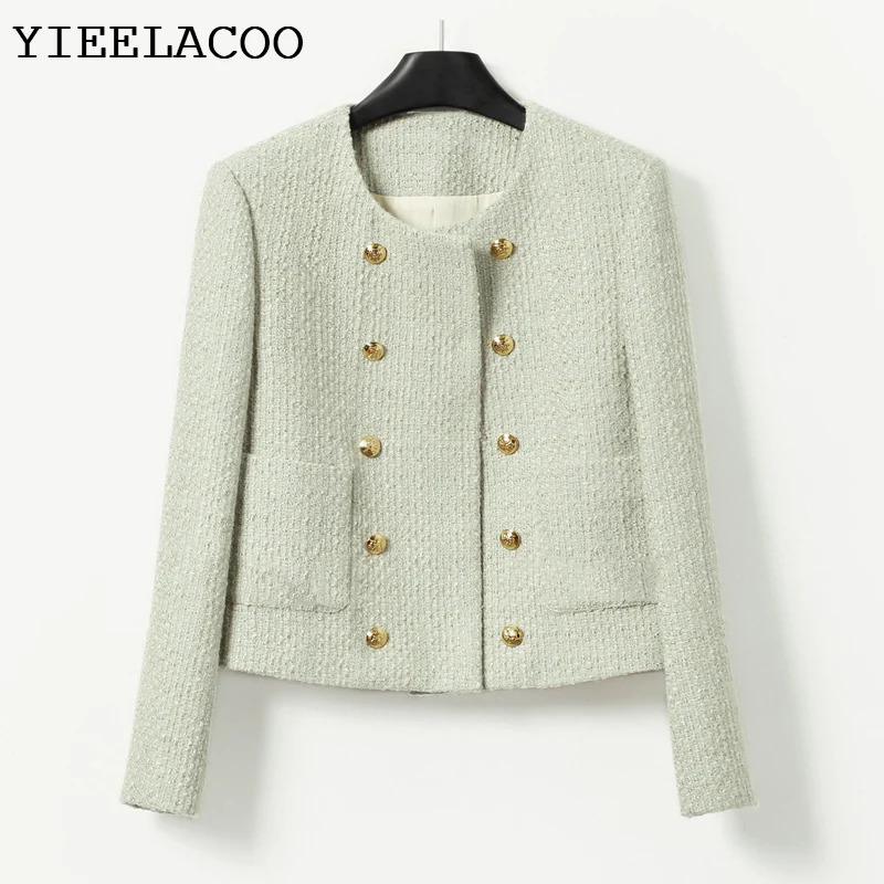 Mint Green Tweed Jacket Coat Ladies Spring /Autumn /Winter Women's