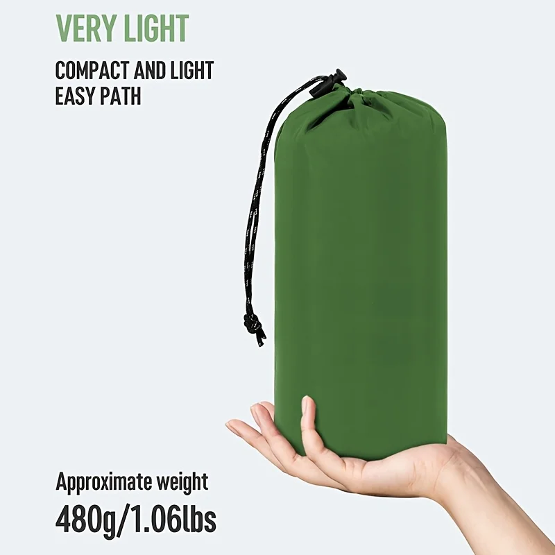 1pc Ultra Lightweight Inflatable Sleeping Pad Rectangular, Portable Foldable Camping Mat with Durable Polyester Fabric Moisture