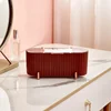 Desktop Cosmetics Storage Box Dust-proof Makeup Organizer For Cotton Pads Swabs Beauty Egg Holder Bathroom Jewelry Organizer 2