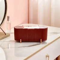 Desktop Cosmetics Storage Box Dust-proof Makeup Organizer For Cotton Pads Swabs Beauty Egg Holder Bathroom Jewelry Organizer 2