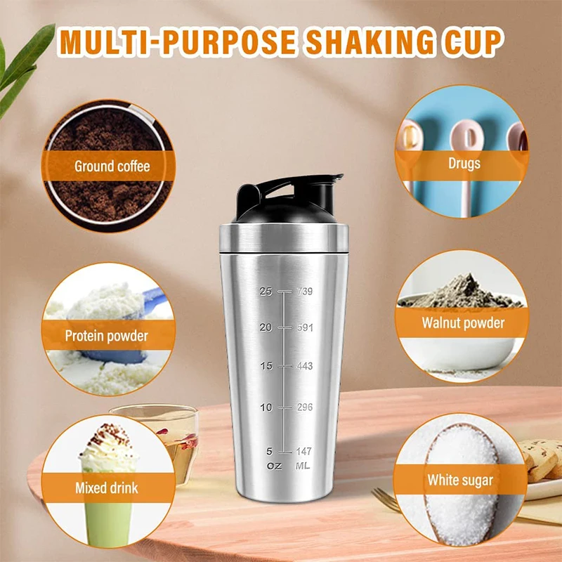 Protein Shaker Bottle With Powder Storage Container-shaker Cups For Protein  Shakes-pre Workout Bottle-mixer Cup-gym Sport Water Bottle -made With Bpa  Free,with Wire Whisk Balls For Sports, Gym And Fitness, Summer Drinkware 