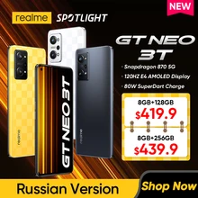 Realme – Smartphone GT NEO 3T, téléphone portable, écran AMOLED de 870 pouces, processeur Snapdragon 6.62 5G, 120Hz, Charge SuperDart 80W, batterie de 5000mAh