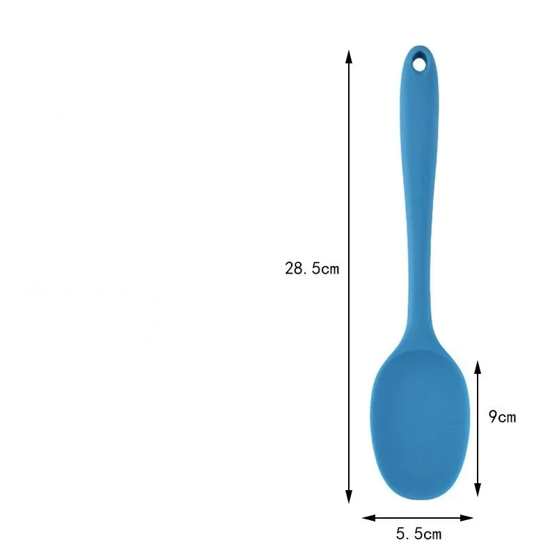 7 Color 210mm Universal Flexible Heat Resistant Silicone Spoon Scraper Spatula Ice Cream Cake for Shovel Kitchen Tool Utensil