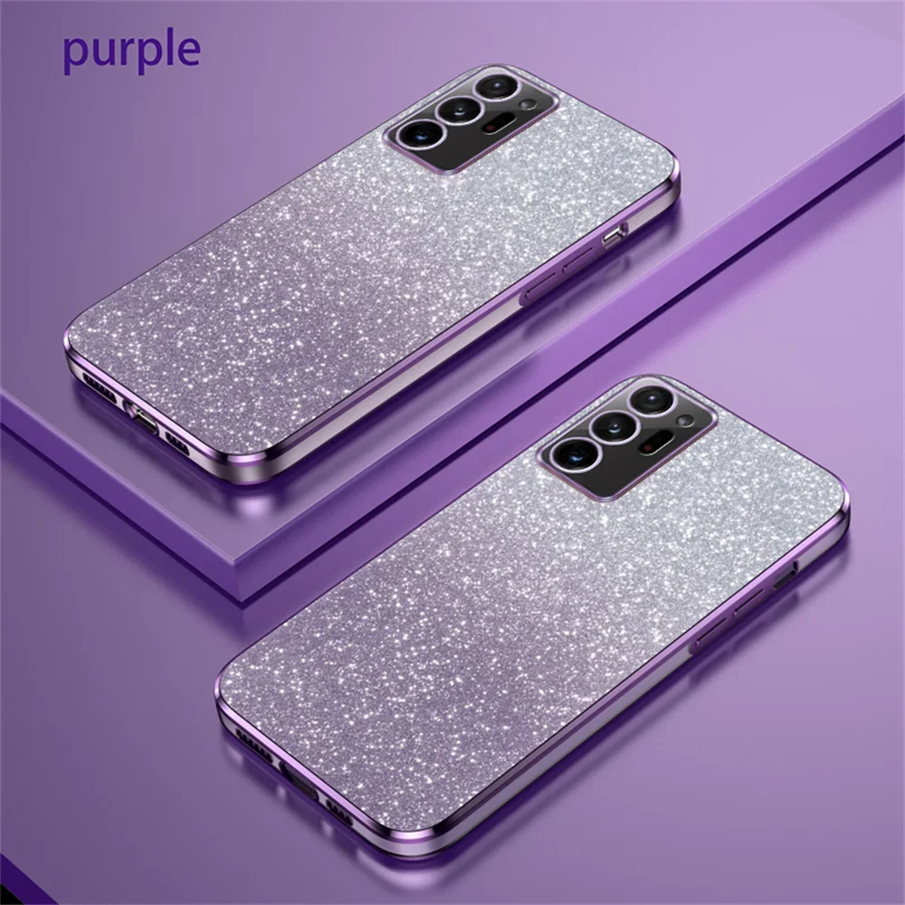 Luxury Gradient Glitter Plating Silicone Protective Phone Case