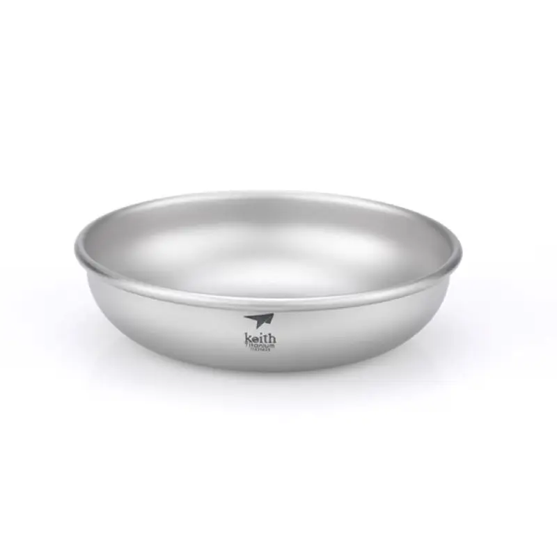 Keith Titanium Plate Camping Titanium Dishes Saucer Outdoor Tableware Camping Plates Cutlery 4