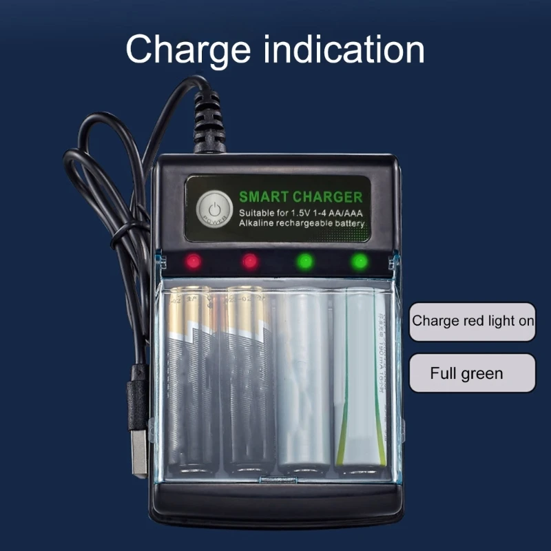 Advanced 4-Slot Alkaline Battery Charger with Smart Repair and Recycling Function