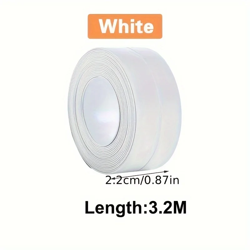 1pc Self-Adhesive Sealing Strip Caulk Sticker Caulk Strip Waterproof Caulking Sealing Tape for Sink Kitchen Countertop Shower