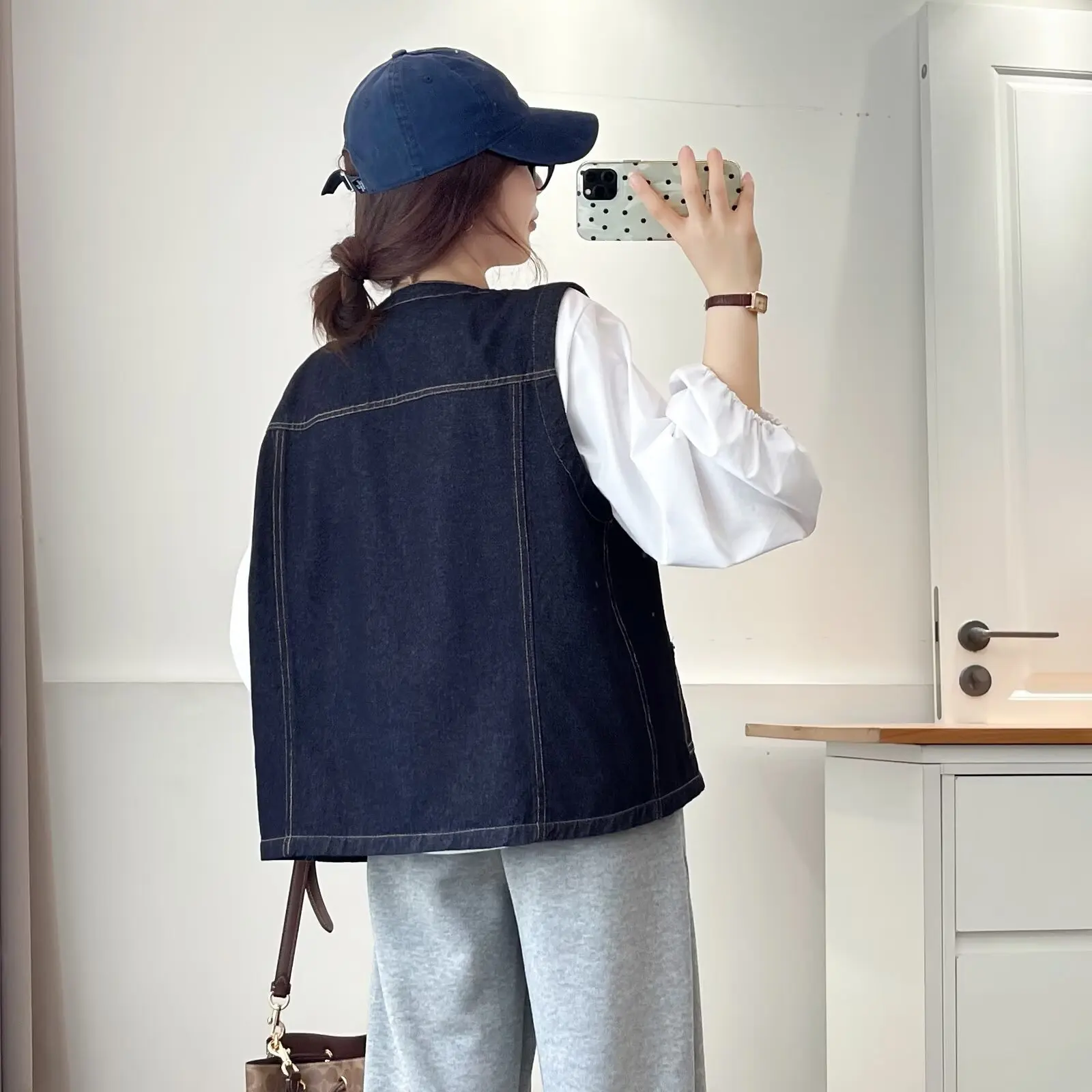 XXXXL Fashion Plus Size Women's Denim Vest 2025 Autumn New Style Casual Sleeveless Workwear Jacket