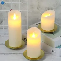 7/9/11cm Iron Plate Candle Holder Decorative Iron Pillar Candle Plate Pedestal Candle Stand for Wax Candles Spa Birthday Party 3