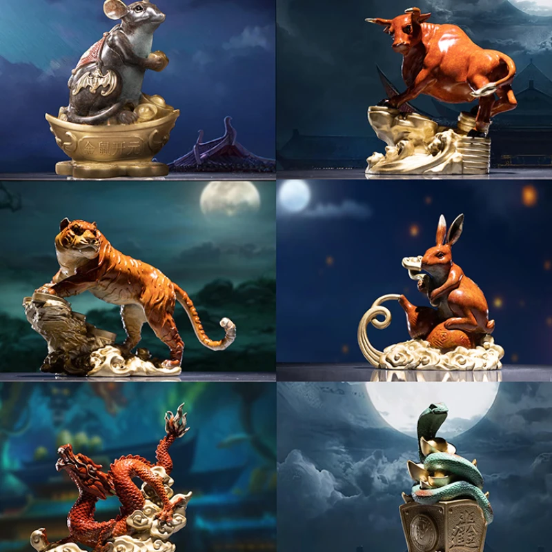 

Медный зодиакальный цвет, медные РЕЗНЫЕ настольные украшения ручной работы, домашние украшения