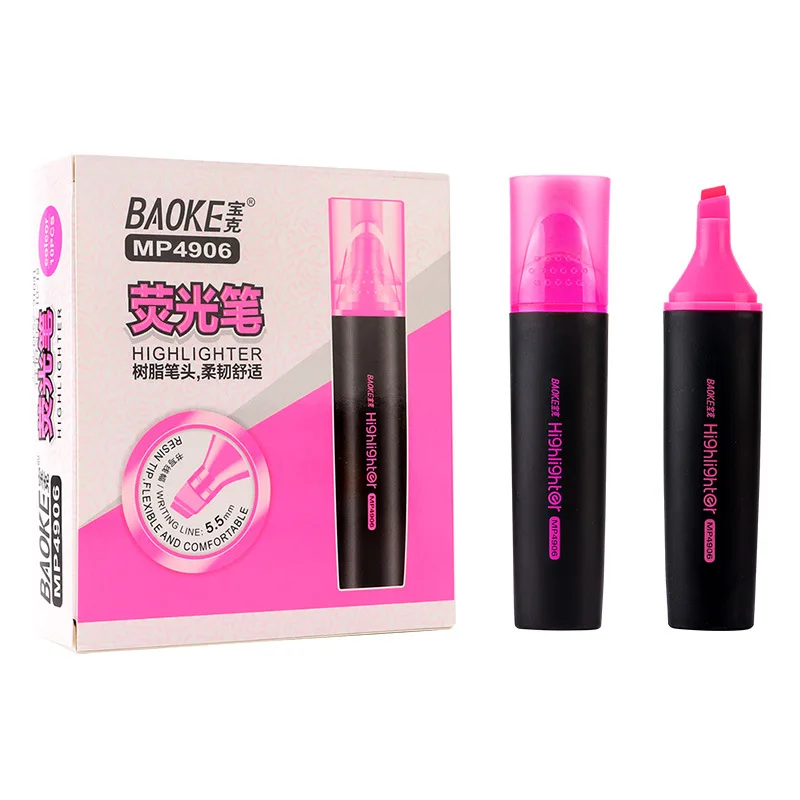 경사 헤드 라이트 컬러 오블리크 드로잉 컬러 하이라이터, 프로모션 마커 선물 문구, 6 개