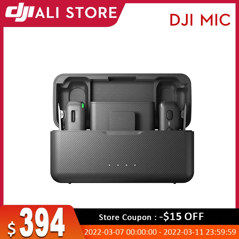 DJI MIC Wireless Microphone 250m Transmission Range Dual-Channel Recording 15-hour Battery Life original brand new in stock |
